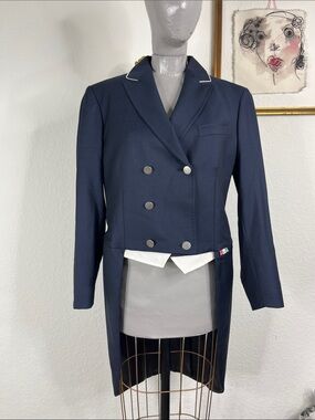 Alessandro Albanese Show Jacket Double Brease Long Tails Leather Lined Coat